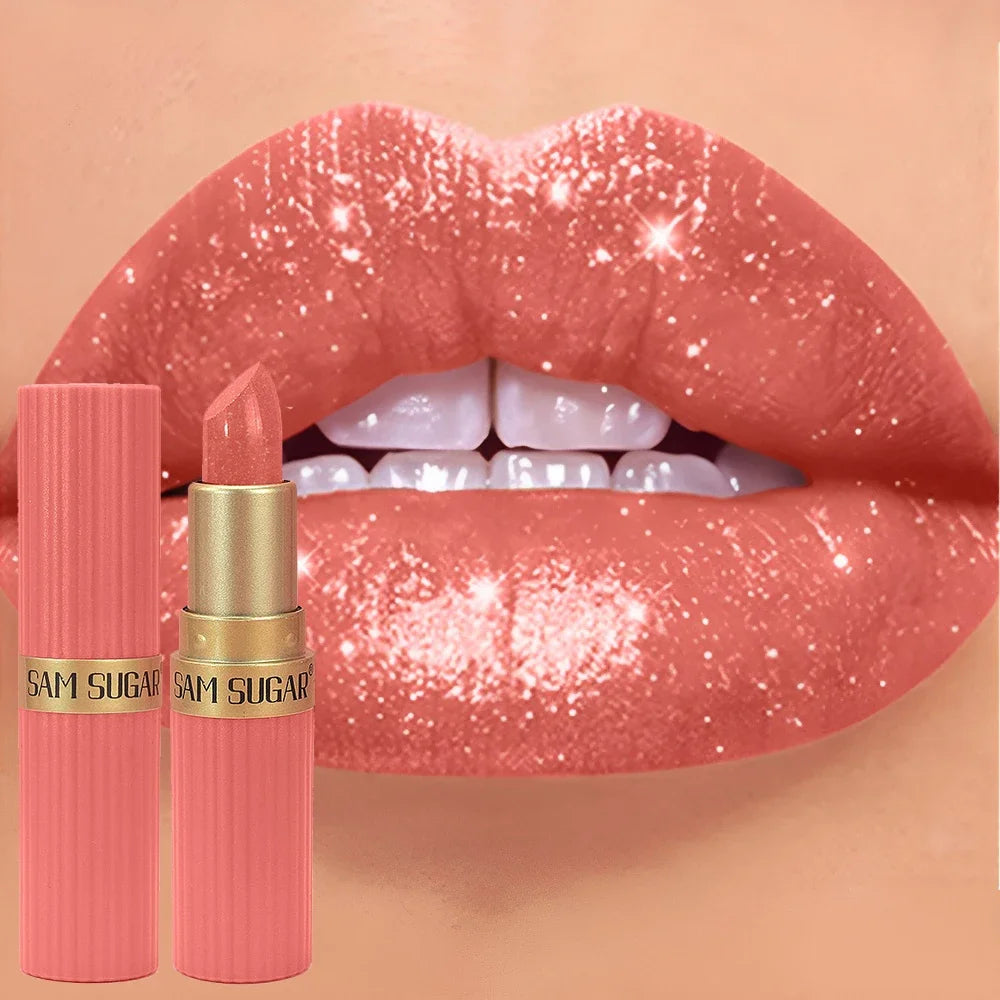💄 BadraK Nova GlamShine™ – Metallic Glitter Lipstick