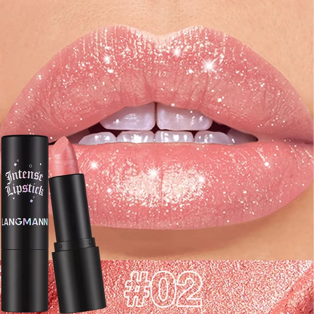 💄 BadraK Nova GlamShine™ – Metallic Glitter Lipstick