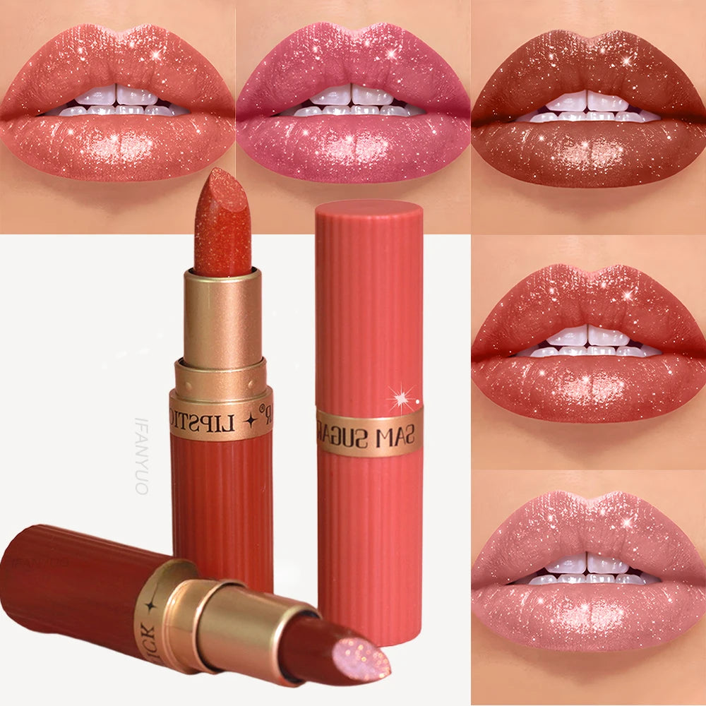 💄 BadraK Nova GlamShine™ – Metallic Glitter Lipstick