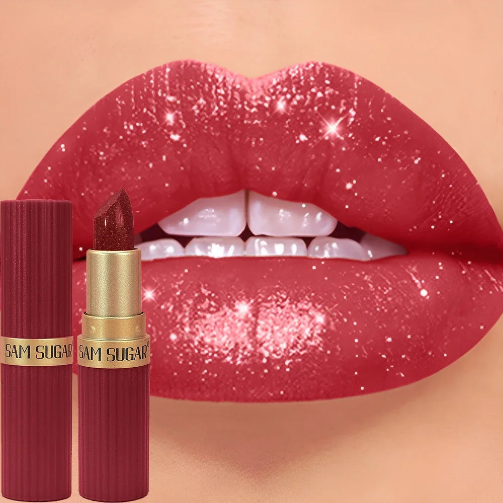 💄 BadraK Nova GlamShine™ – Metallic Glitter Lipstick