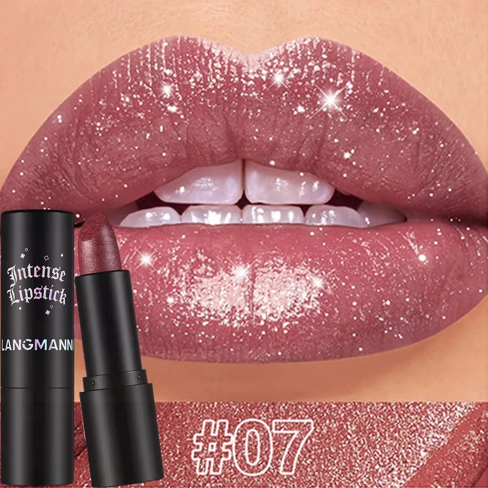 💄 BadraK Nova GlamShine™ – Metallic Glitter Lipstick