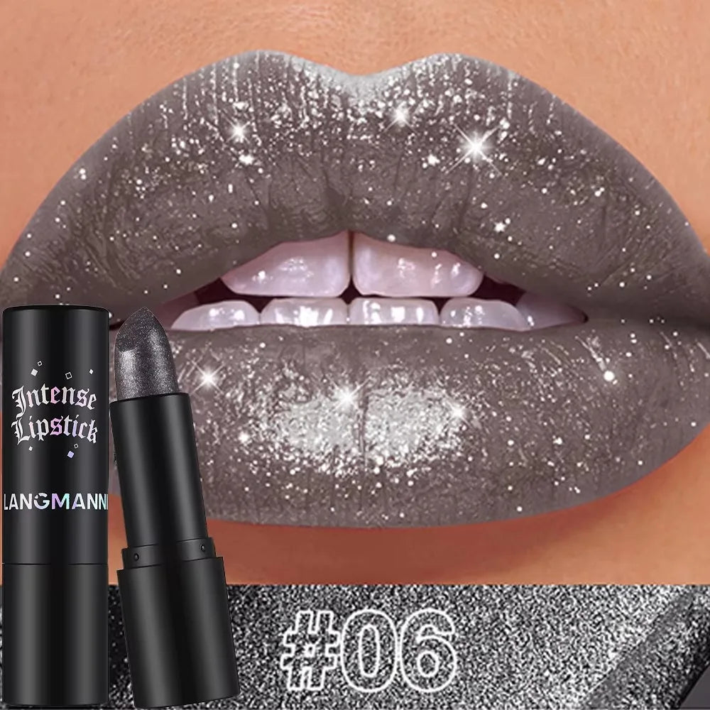💄 BadraK Nova GlamShine™ – Metallic Glitter Lipstick