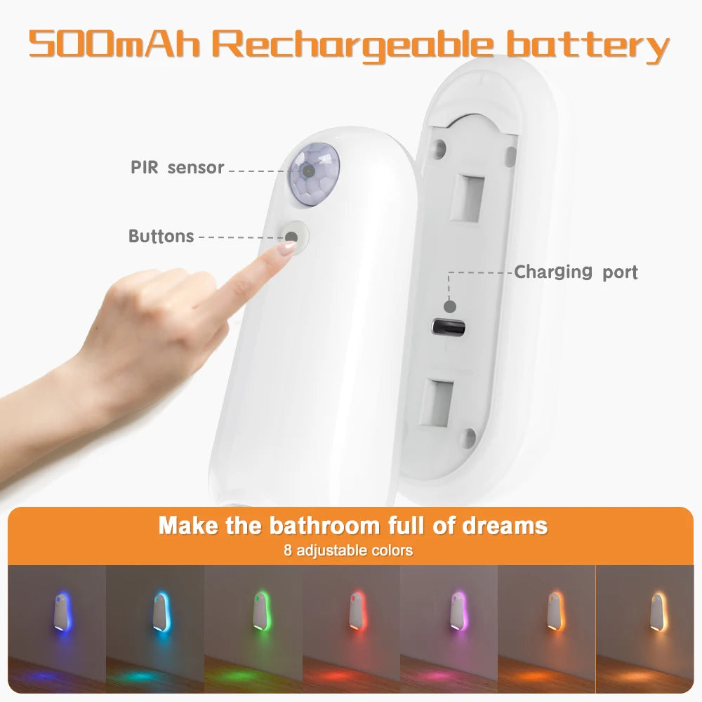 🚽 BadraK Nova GlowToilet™ – Motion Sensor Night Light