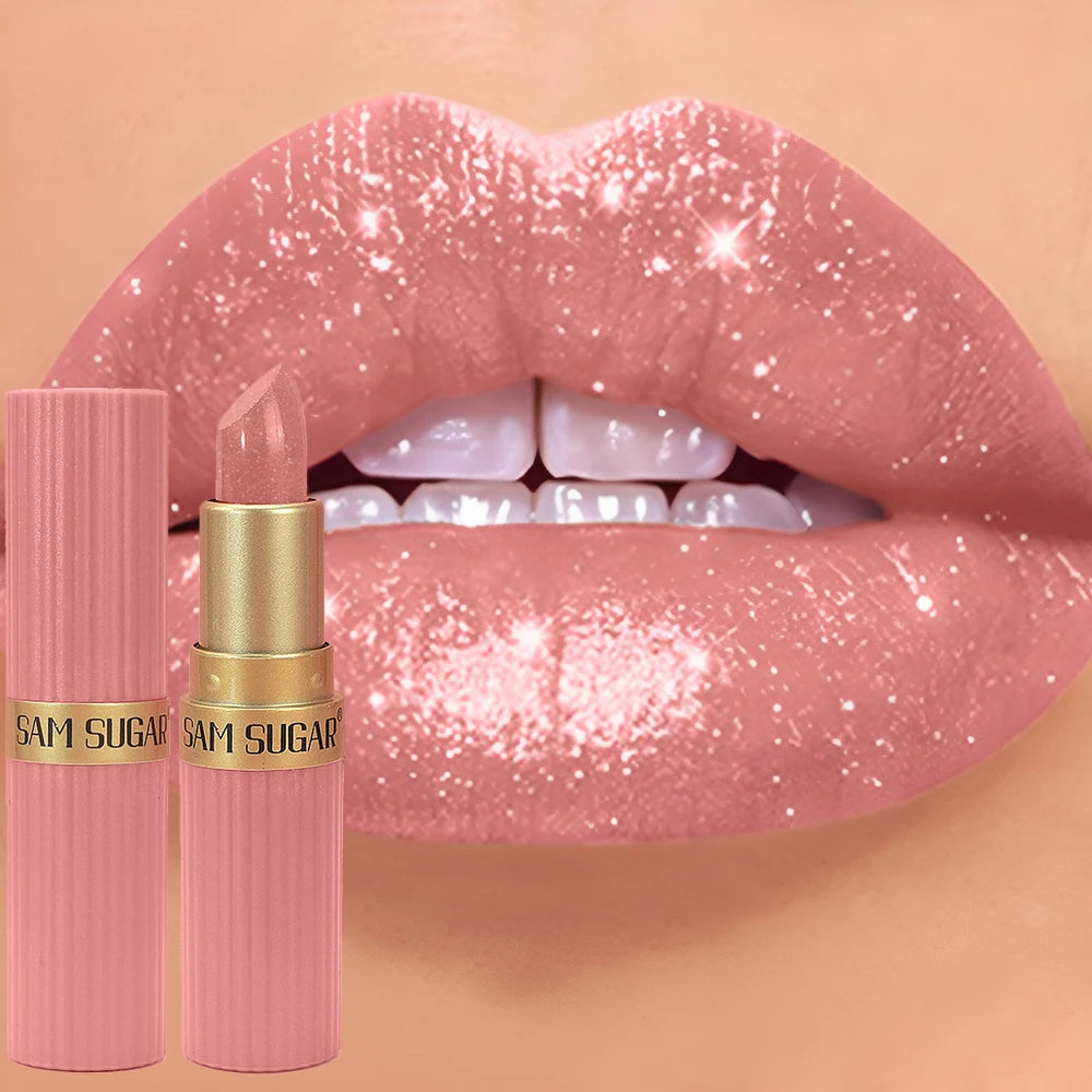 💄 BadraK Nova GlamShine™ – Metallic Glitter Lipstick