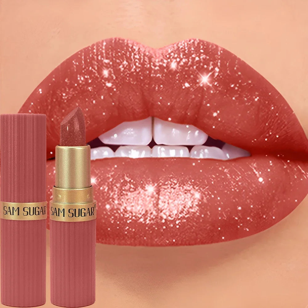 💄 BadraK Nova GlamShine™ – Metallic Glitter Lipstick