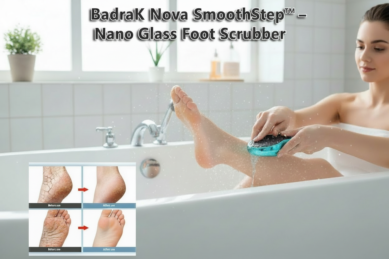 🦶BadraK Nova SmoothStep™ – Nano Glass Foot Scrubber