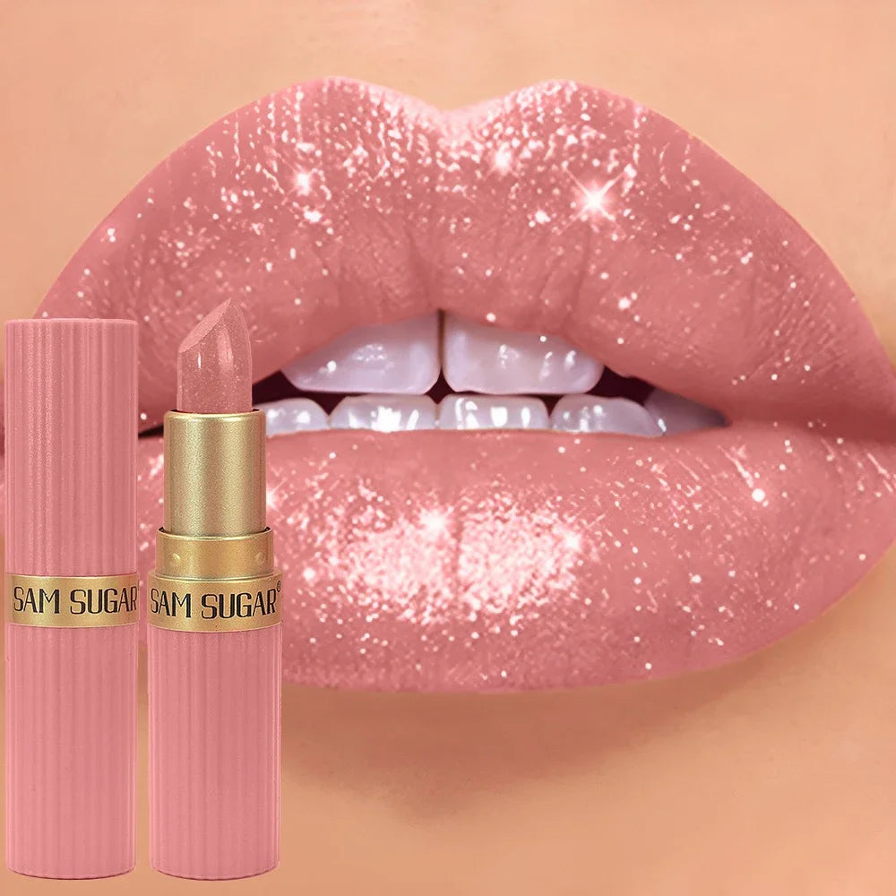 💄 BadraK Nova GlamShine™ – Metallic Glitter Lipstick