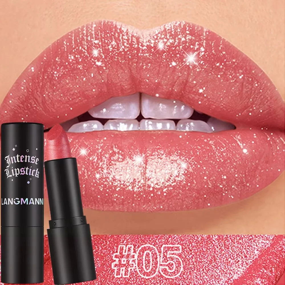 💄 BadraK Nova GlamShine™ – Metallic Glitter Lipstick