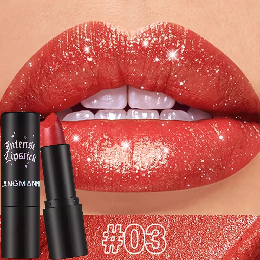 💄 BadraK Nova GlamShine™ – Metallic Glitter Lipstick